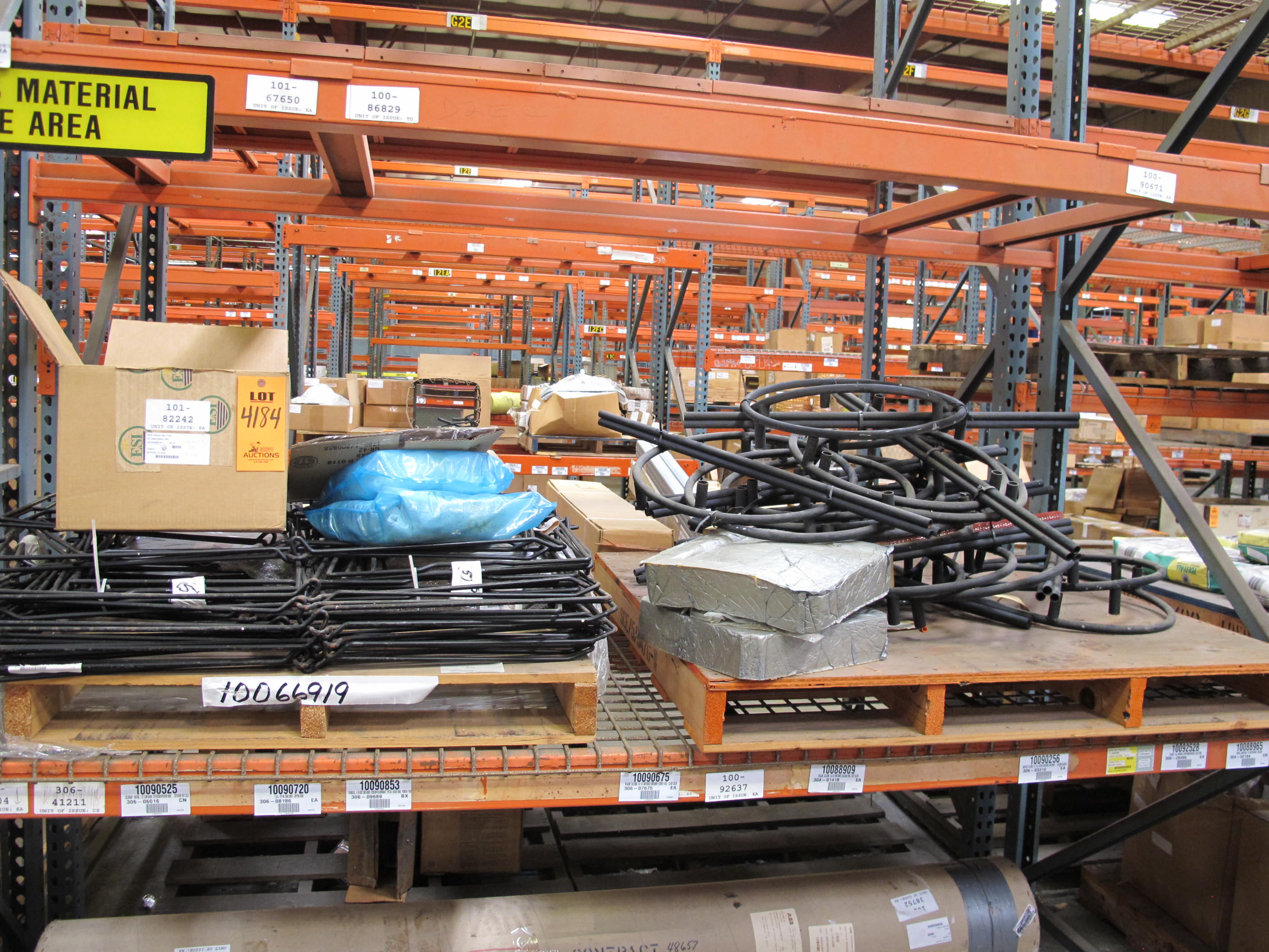 LOT TO INCLUDE: (24) STANDS, 16"WD X 37"HIGH SIZE, SCISSOR RACK KIND, METAL MATERIAL, (4) BEARINGS, MAIN KIND, FRONT AND INTERMEDIATE UPPER, (12) STAND, 30 GALLON SIZE, COLLAPSIBLE DRUM KIND, BLACK TUBULAR STEEL MATERIAL, (2) GEARS, SPUR TYPE.. LOADING & HANDLING FEE $15-4184